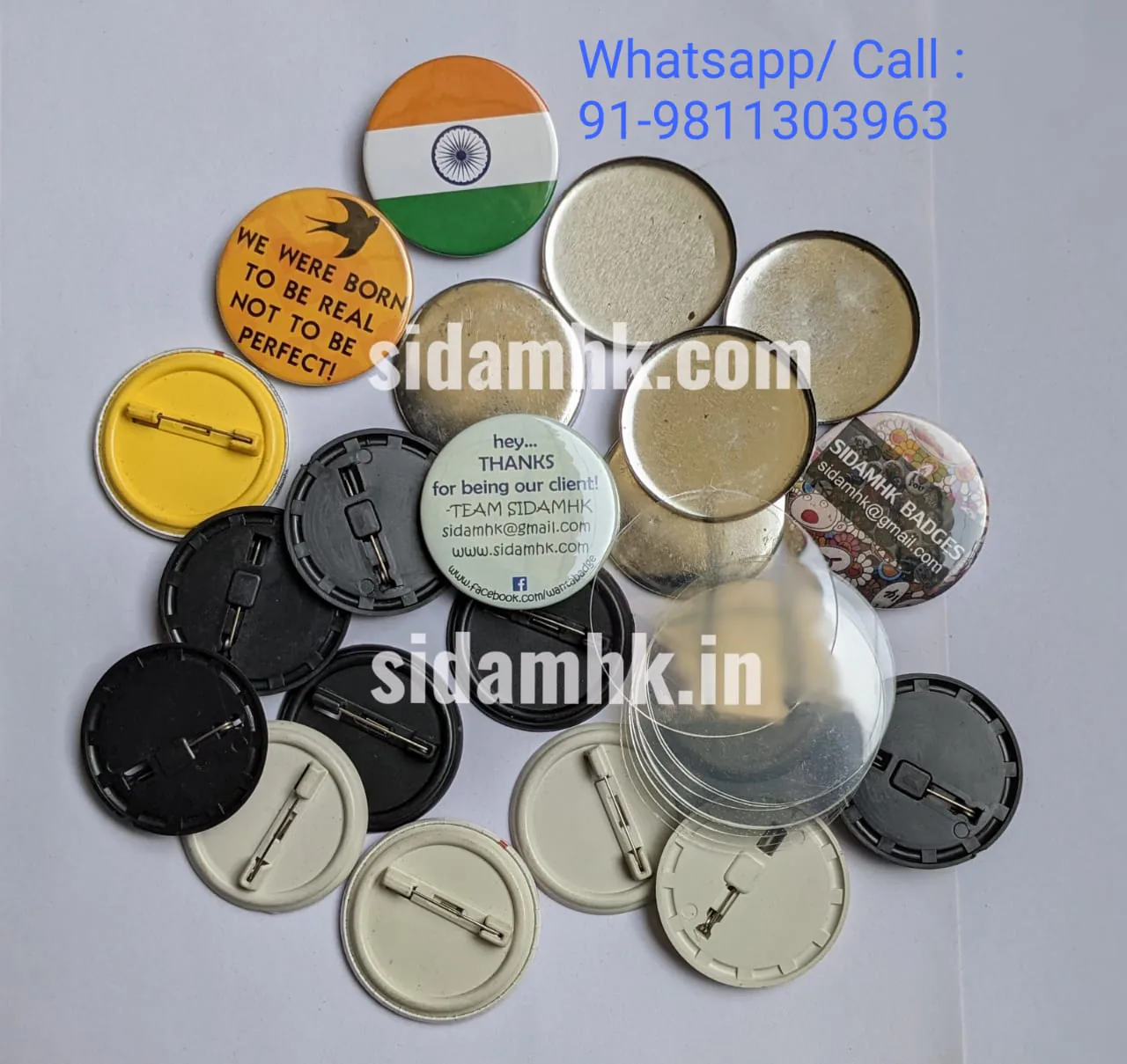 Custom button badges manufactured by Sidamhk