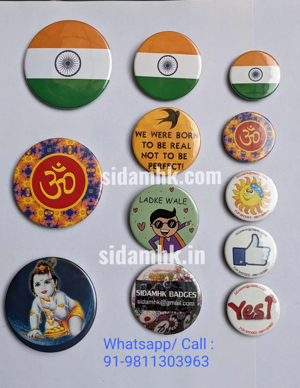 Custom button badges manufactured by Sidamhk